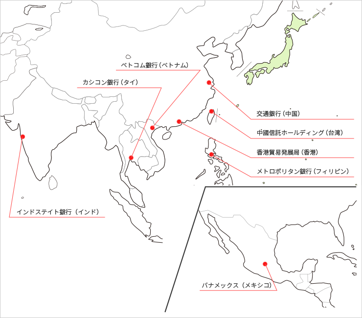 海外の提携先ネットワーク図