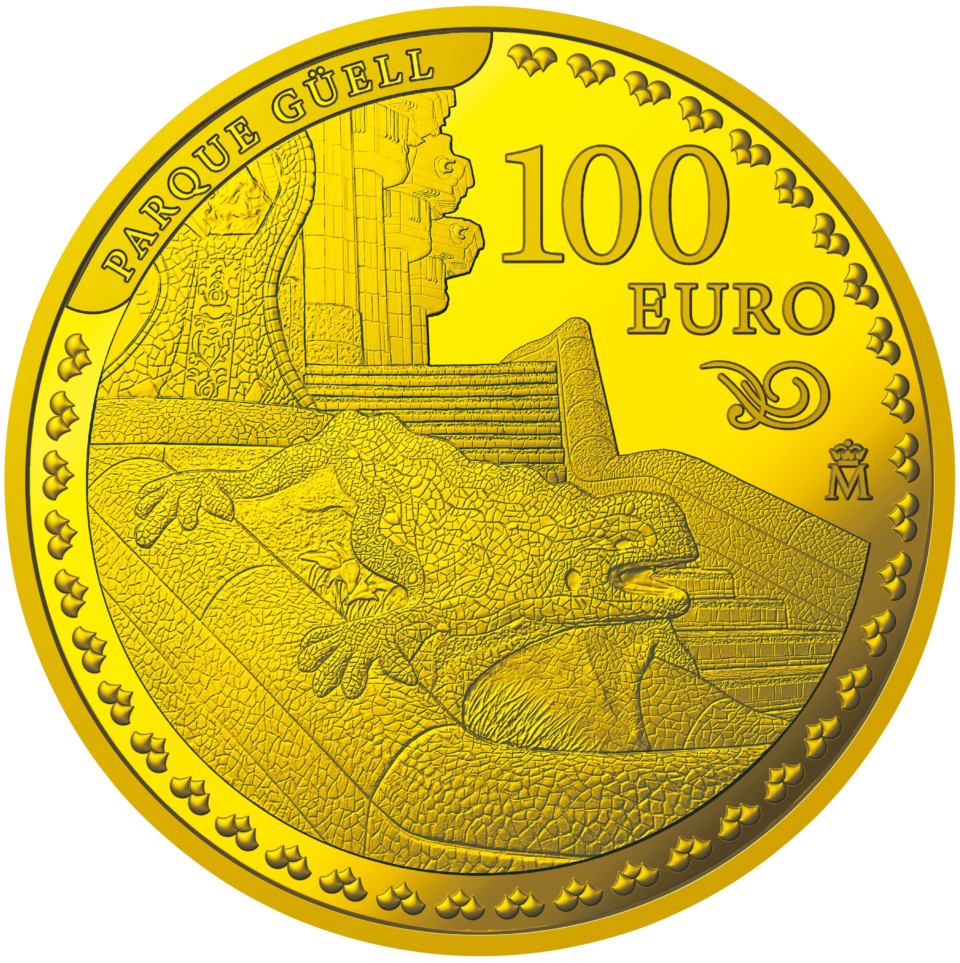 C. 100ユーロ金貨裏面