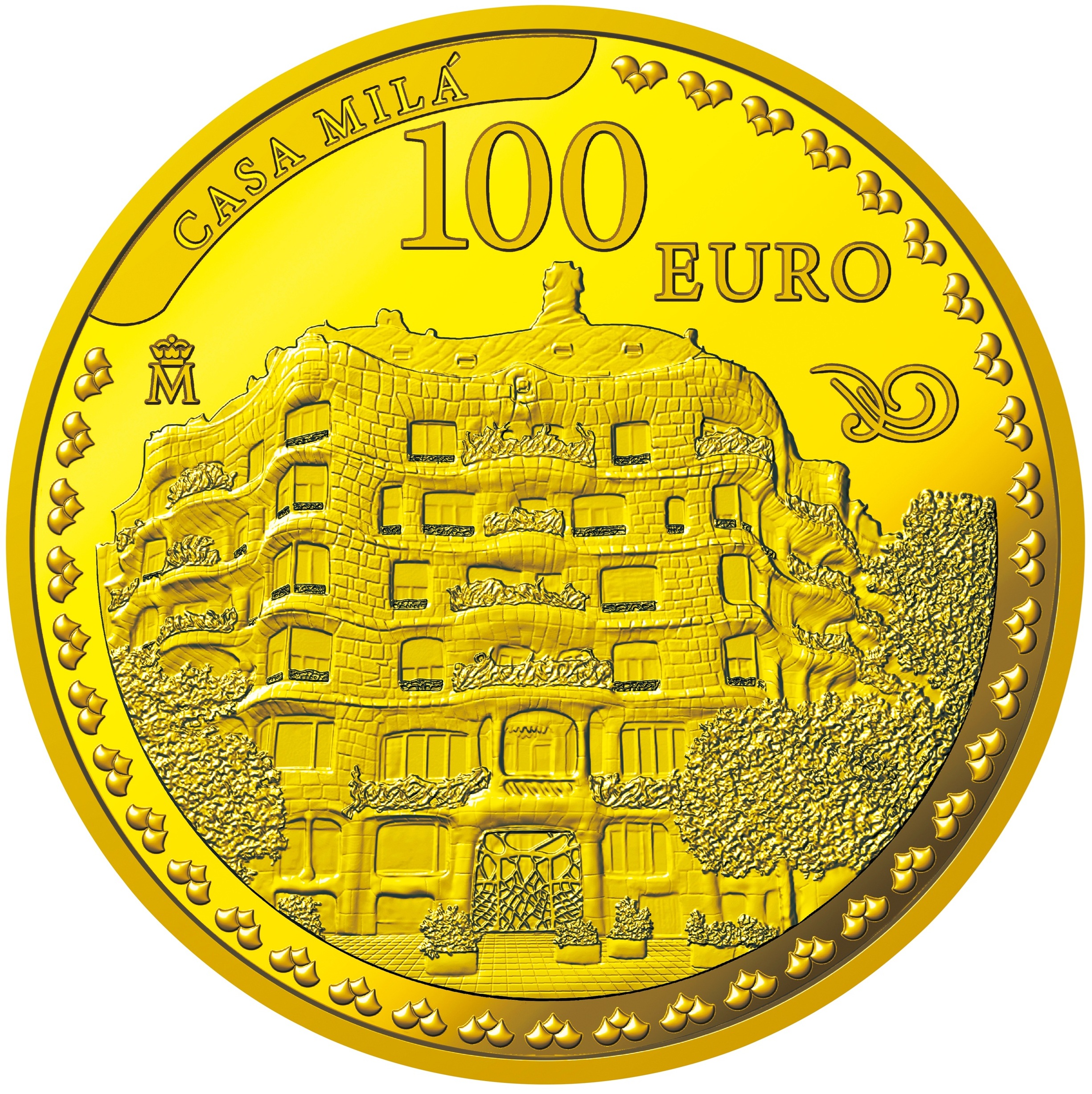 D. 100ユーロ金貨裏面