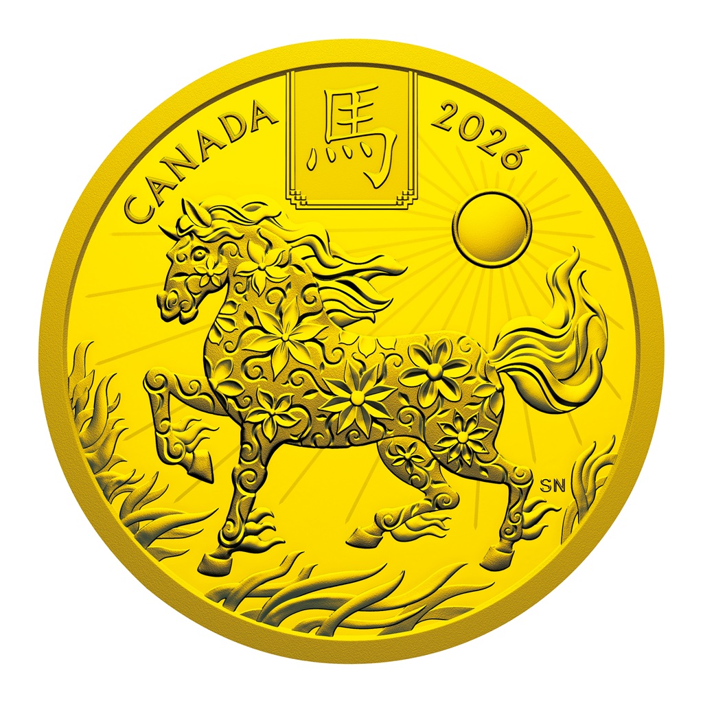 E. 100カナダドル金貨裏面